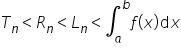 T subscript n less than R subscript n less than L subscript n less than integral subscript a superscript b f open parentheses x close parentheses d x